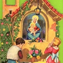Omaggio floreale alla Vergine Maria e picinc in Oratorio